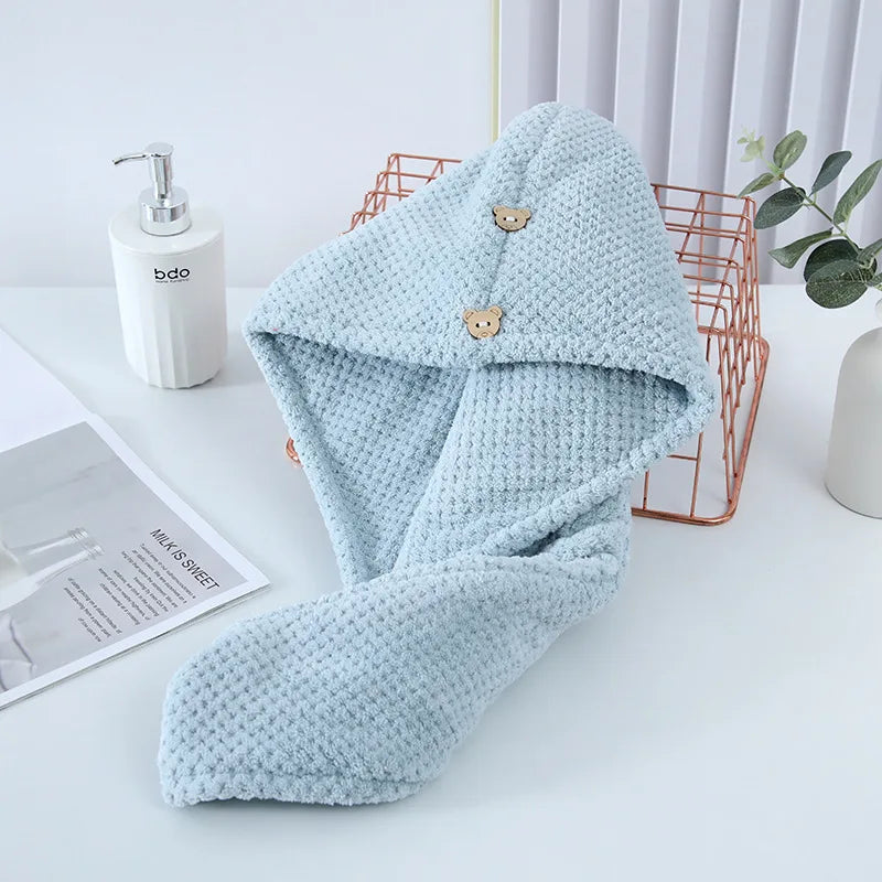 Dry Hair Hat Super Absorbent Soft Bathroom Women Head Towels Girls Cute Hair Towel Hair Dry Wrap Bonnets