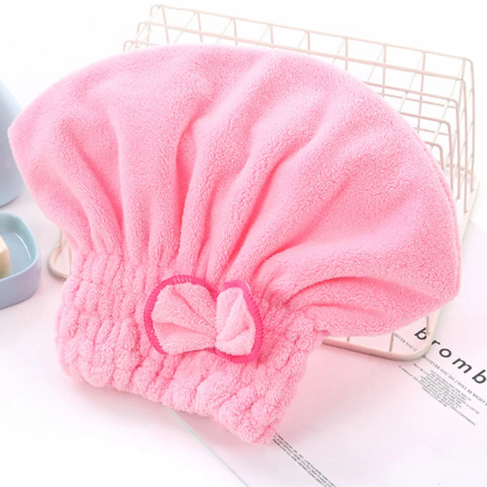 6-Colors Microfiber Solid Quickly Dry Hair Hat Hair Turban Women Head Wrap Hat Thickened Absorbent Dry Hair Cap