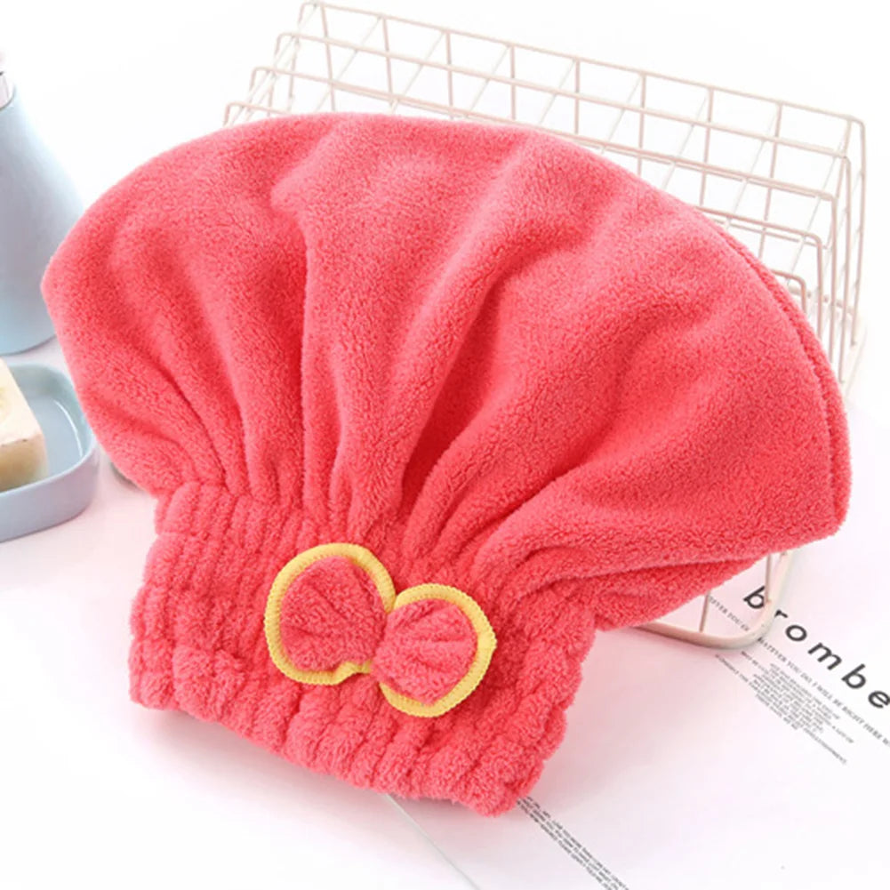 6-Colors Microfiber Solid Quickly Dry Hair Hat Hair Turban Women Head Wrap Hat Thickened Absorbent Dry Hair Cap