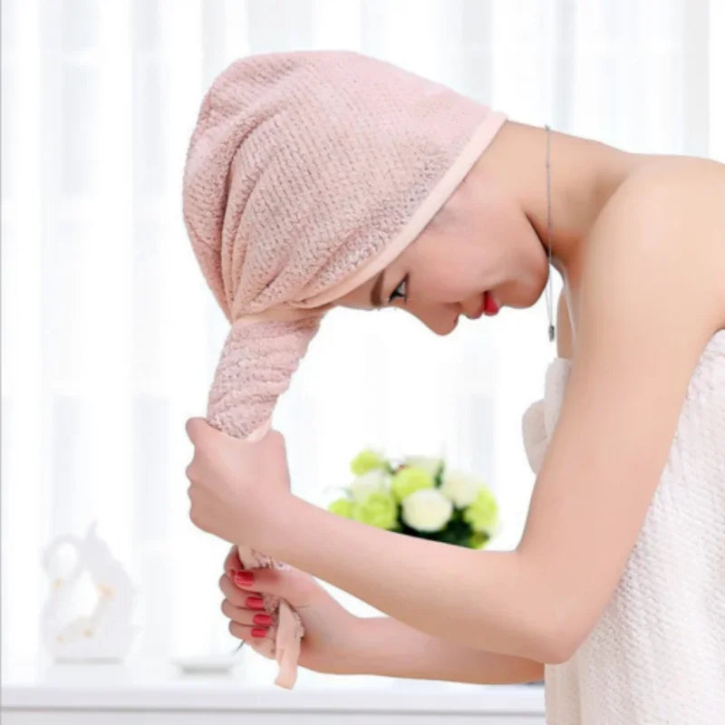 Shower Cap Magic Microfiber Hair Quick Drying Dryer Towel Bath Wrap Cap Quick Hat Turban Dry  shower cap  hair bonnet