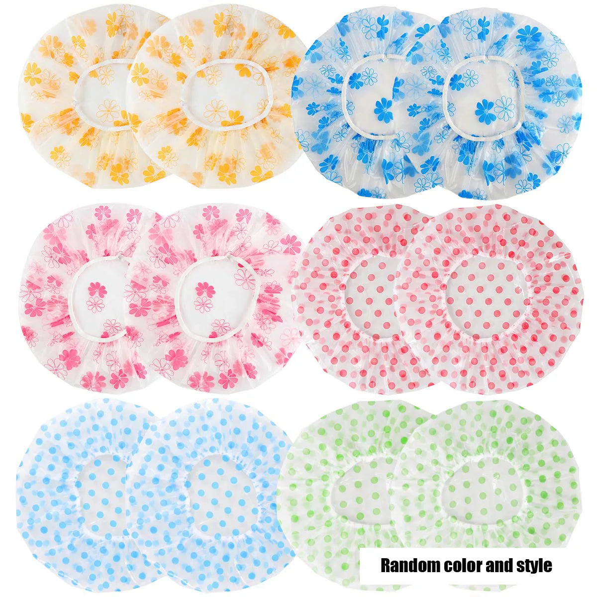 1/5pcs Shower Cap Waterproof Bathing Household Long Hair Shower Dry Hair Cap Kitchen Fume Prevention Sanitary Hat