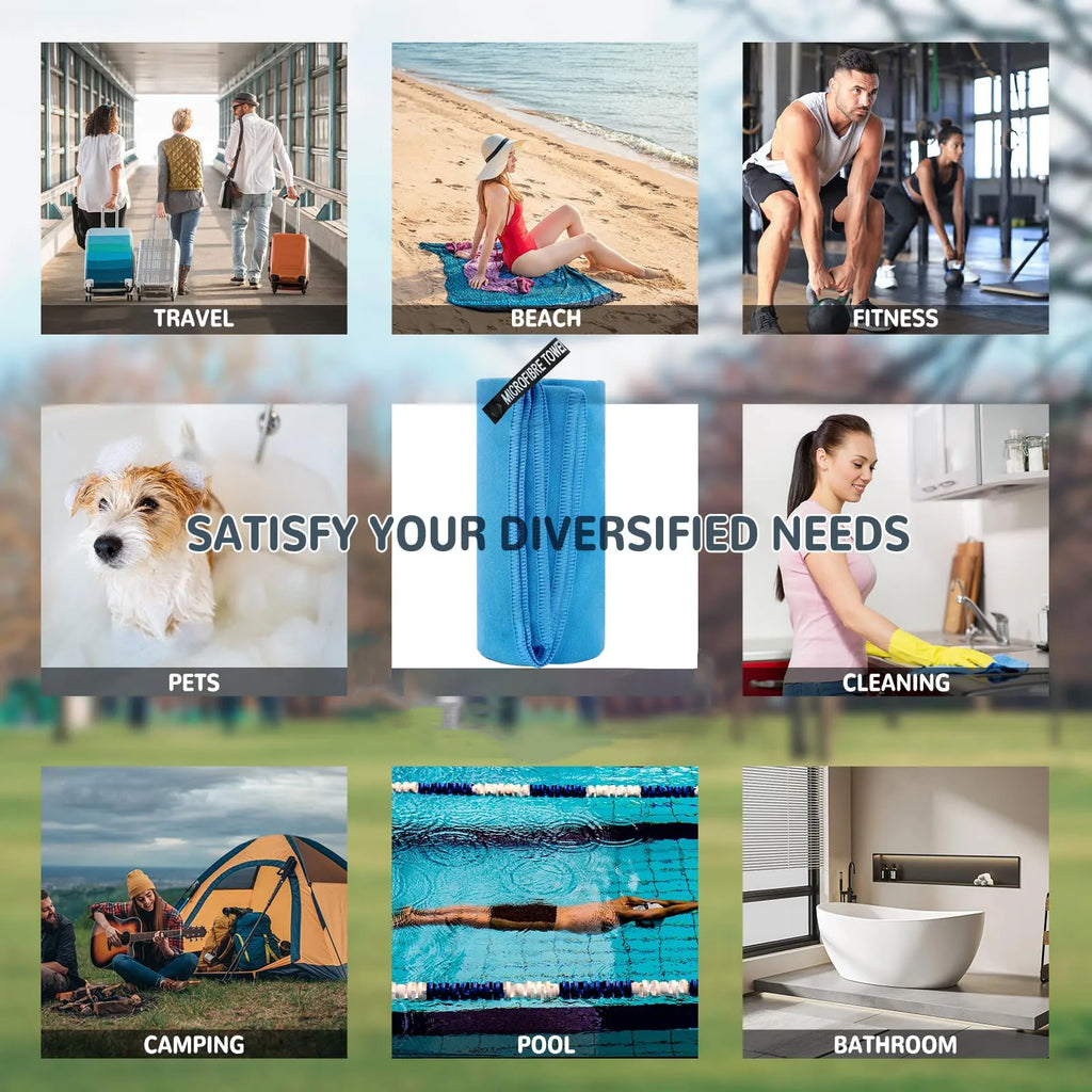 Quick-Drying Bath Towel 40x80/80x160CM Blue Grey Green Orange Strong Absorbent Microfiber Bathroom Washcloth Towels