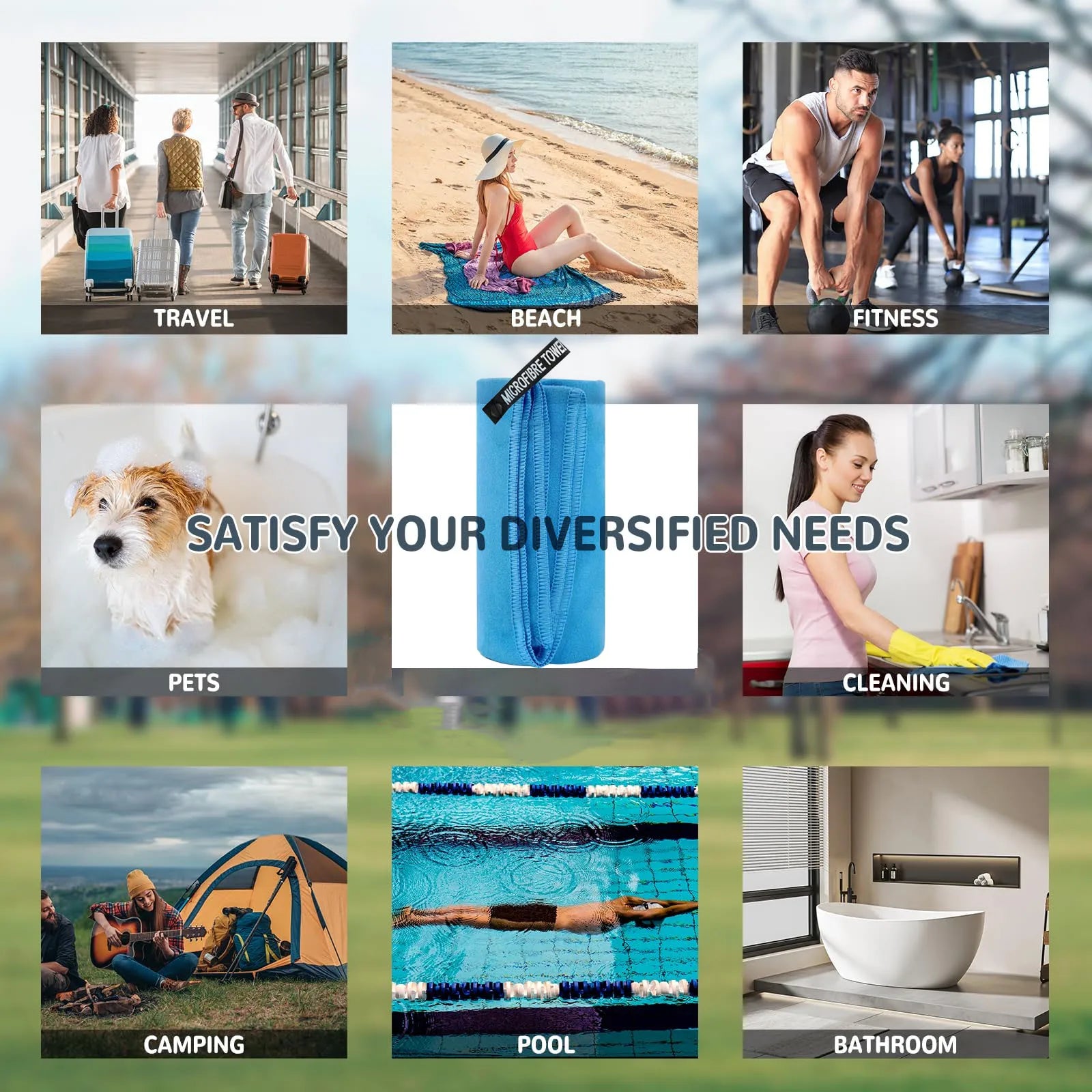 Quick-Drying Bath Towel 40x80/80x160CM Blue Grey Green Orange Strong Absorbent Microfiber Bathroom Washcloth Towels