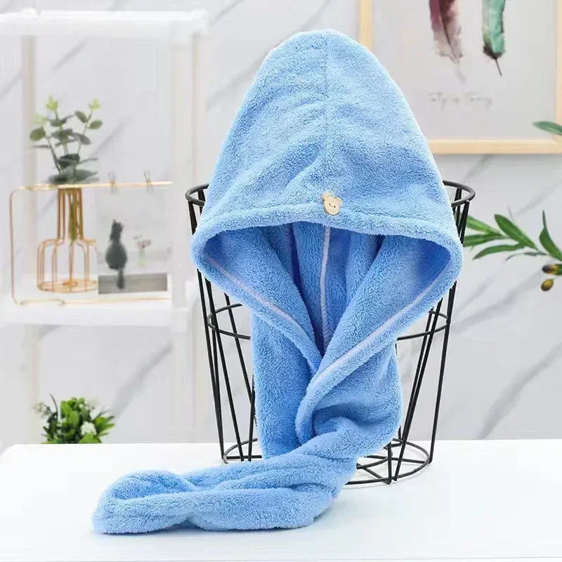 1pc Women Quickly Dry Hair Hat Soft Microfiber Super Absorbent Towels Shower Cap Bath Hats for Lady Turban Head Girls Hair Towel