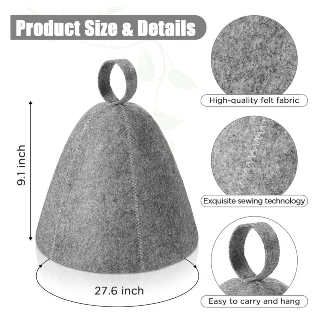 sauna  Anti Heat Sauna Hat Thicken Wool Felt Shower Cap Hair Turban Quickly Towel Drying Towel Hats Sauna Bathroom Accessories