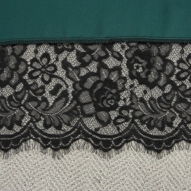 Women's Sexy Night Gown Robe V-Neck Satin Lace Bathrobe Half Sleeve Nightdress Female French Sexy Silky Satin Sleepwear