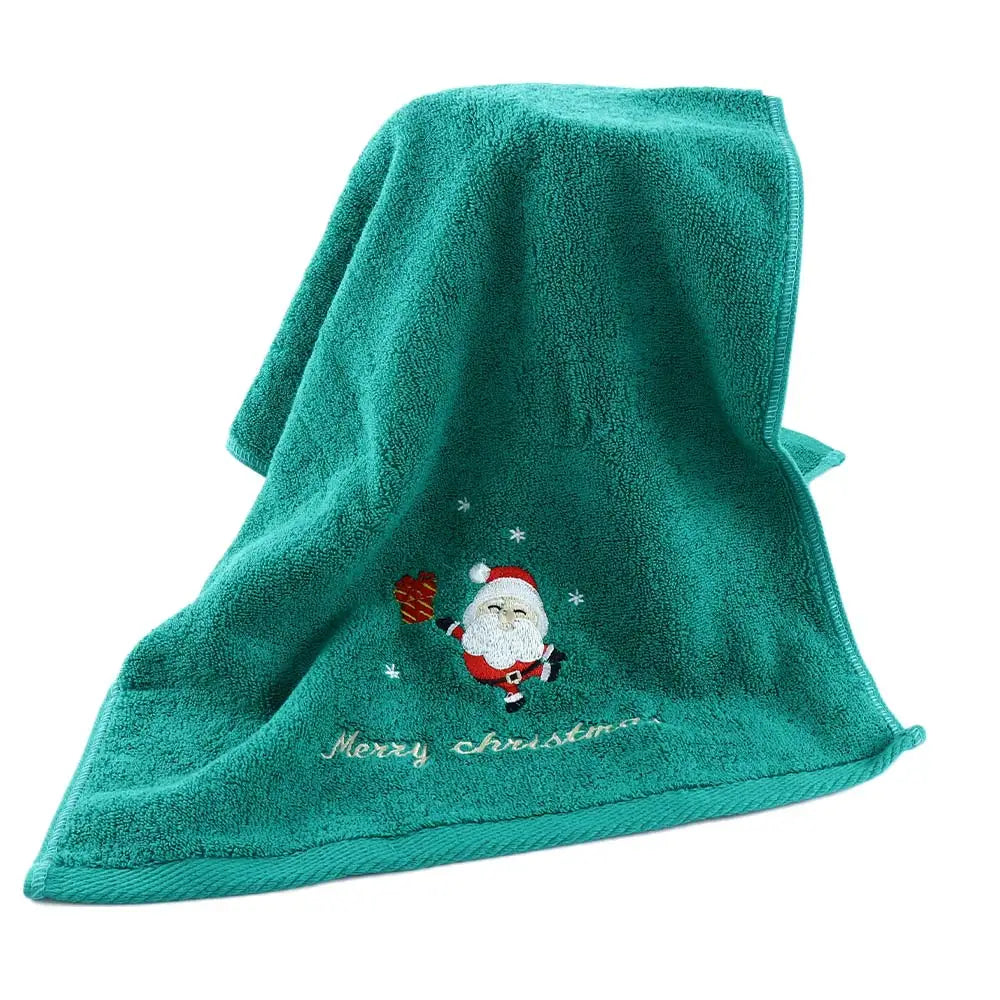New Navidad Xmas Face Towel Christmas Decor Red Santa Claus New Year Gift Home Bathroom Washing Hand Face Towel Cloth Man Woman