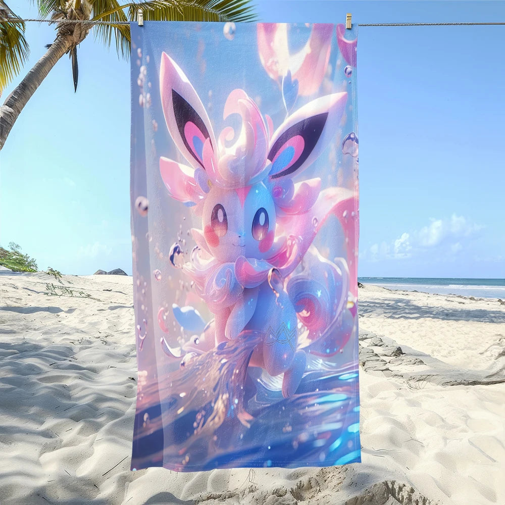 MINISO Cartoon Anime Printed Beach Towels,large Microfiber Towel,Quick Drying Swimming Towels,Gym Towels，large Bathroom Towels