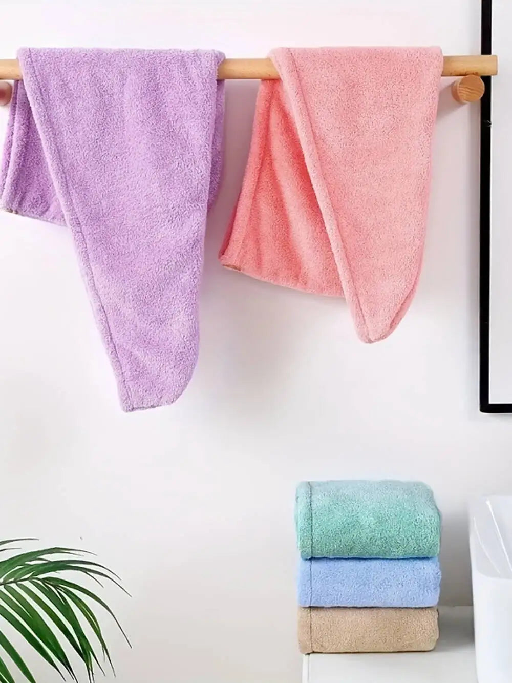 1pc Solid Color Thickened Quick-dry Hair Drying Cap, Super Absorbent