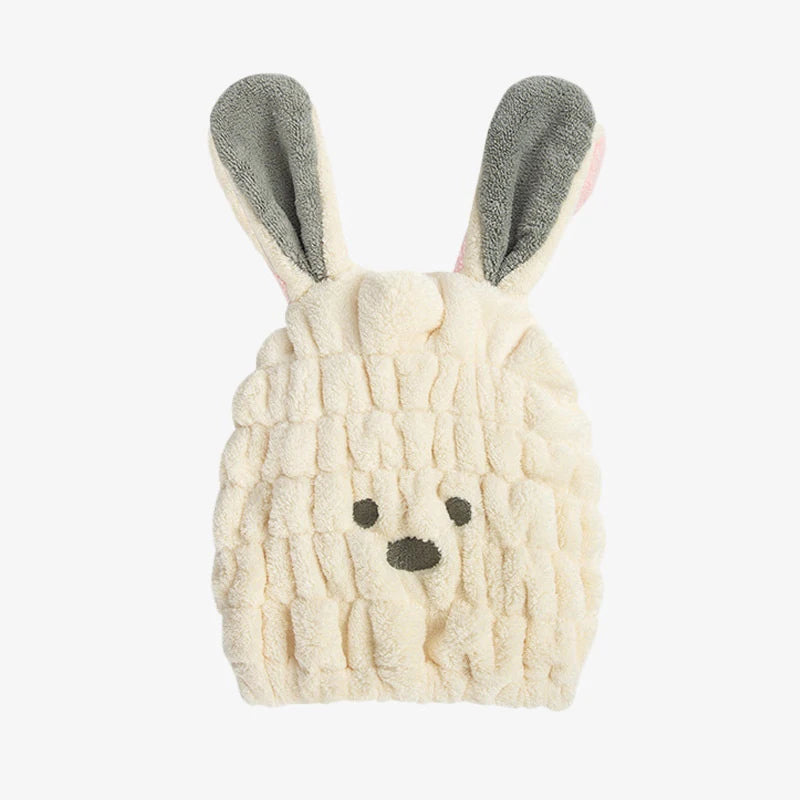 Strong Absorbing Dry Hair Cap Shower Thick Coral Fleece Bath Towels Long Ears Rabbit Drying Ultra-Soft Hats Turban Bath Supplies