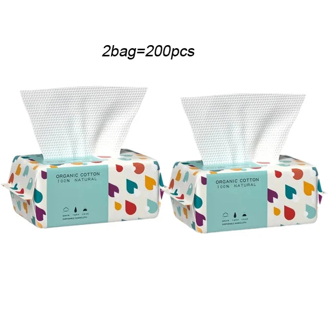 1 bag Thickened Disposable Face Towel 100Cotton Soft Fabric Travel Cleansing Dry Wet Makeup Remover Pearl Cotton Reusable