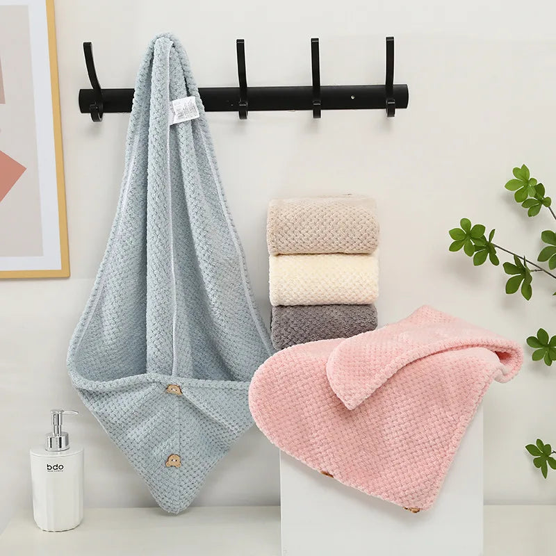 Dry Hair Hat Super Absorbent Soft Bathroom Women Head Towels Girls Cute Hair Towel Hair Dry Wrap Bonnets