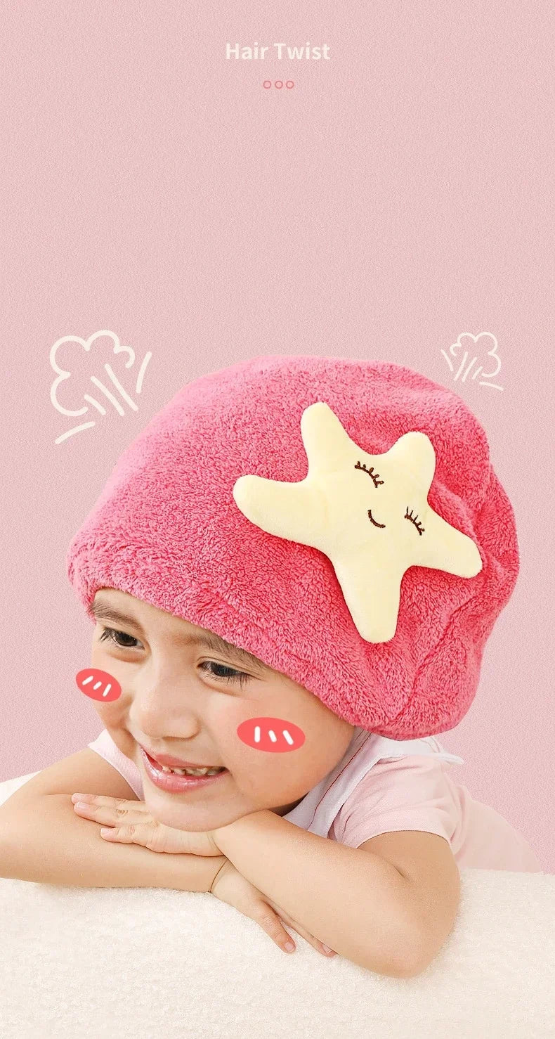 Kid Bath Hat Cute Cartoon Animal Child Hair Towel Cap Drying Hat Quick-dry Microfiber Super Absorption Hair Twist Bathroom