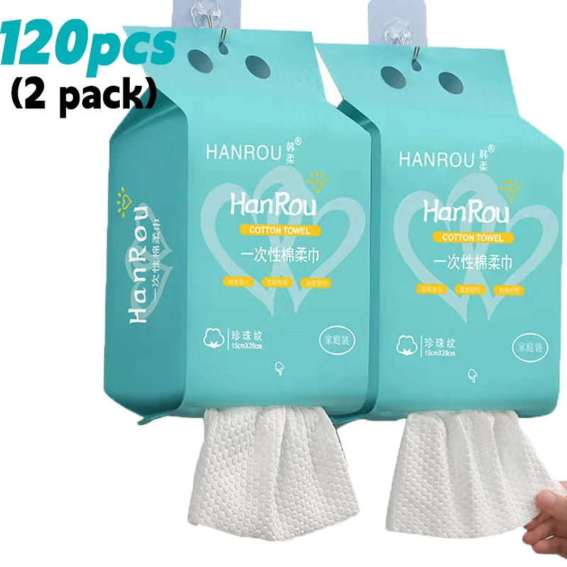 20/120pcs Disposable Face Towel Home Bathroom Bottom Pull Hanging Facial Cleansing Towels Soft Extractable Makeup Remover Paper