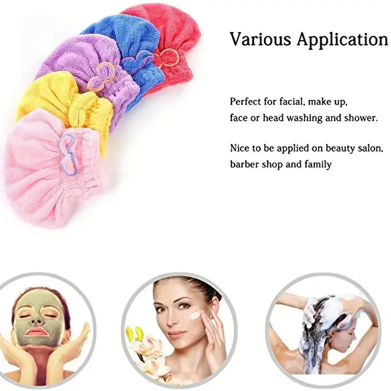 Quick Drying Hair Cap Women Bowtie Bathing Hat Microfiber Towel Superfiber Shower Cap For Spa Bathroom Accessories Shower Cap