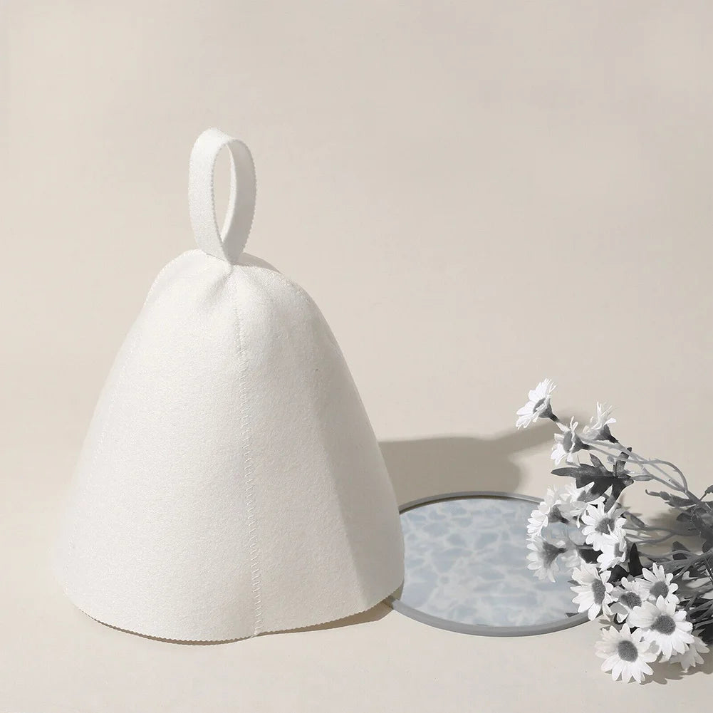 Anti Heat Sauna Hat Thicken Wool Felt Shower Cap Hair Turban Quickly Towel Drying Towel Hats Sauna Bathroom Accessories
