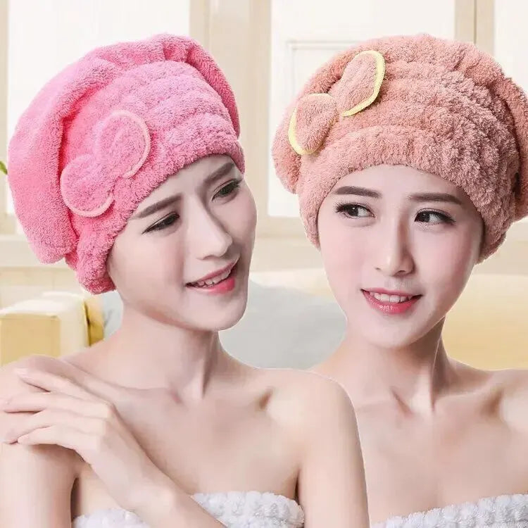 1Pc Microfibre Quick Hair Drying Bath Towel Bowknot Wrap Towel Cap Bathroom Accessories Bonnets For Women Designer Shower Cap