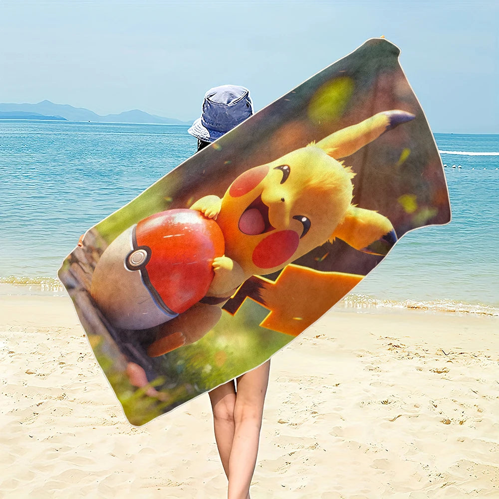 MINISO Cartoon Anime Printed Beach Towels,large Microfiber Towel,Quick Drying Swimming Towels,Gym Towels，large Bathroom Towels