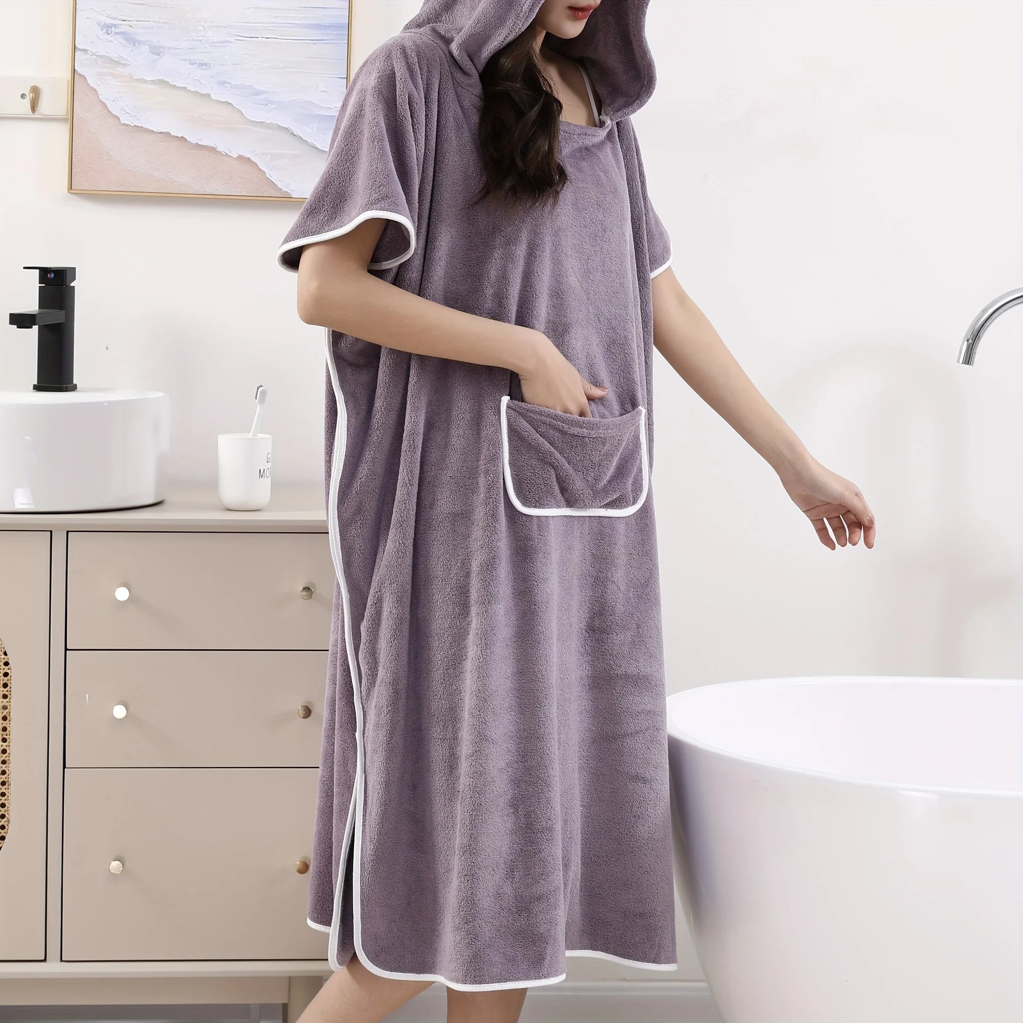 Upgraded Wearable Towel - Ultra Soft Microfiber Bathrobe for Women, Plus Size.