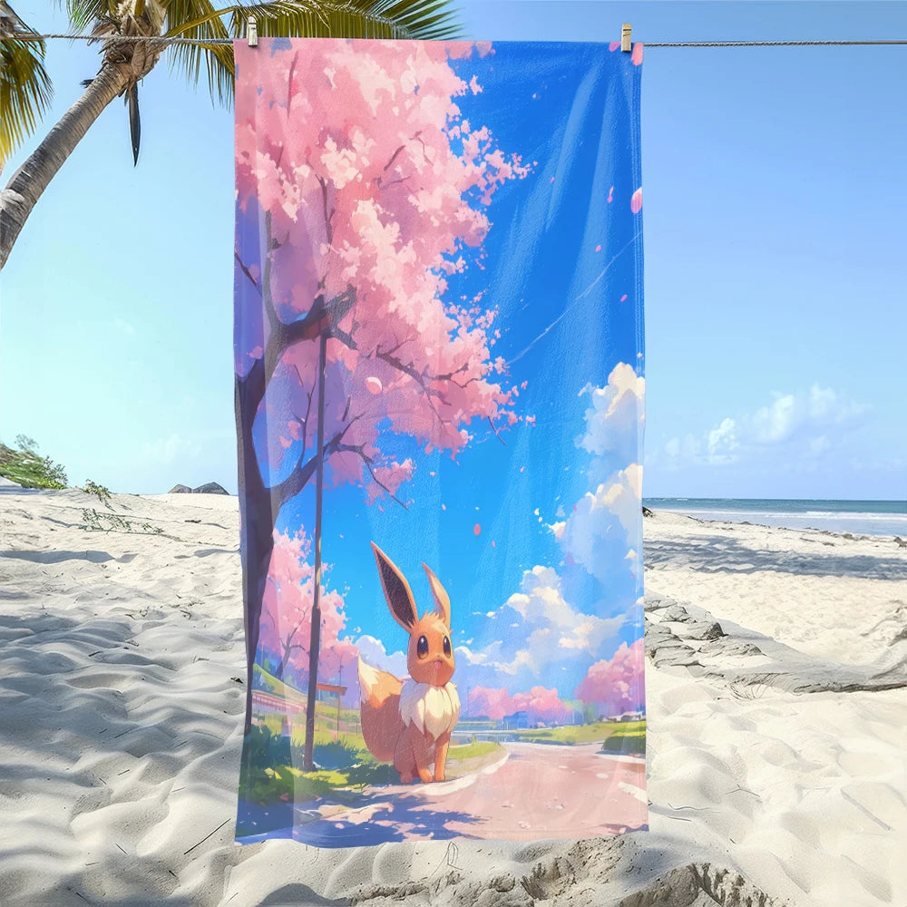 MINISO Cartoon Anime Printed Beach Towels,large Microfiber Towel,Quick Drying Swimming Towels,Gym Towels，large Bathroom Towels