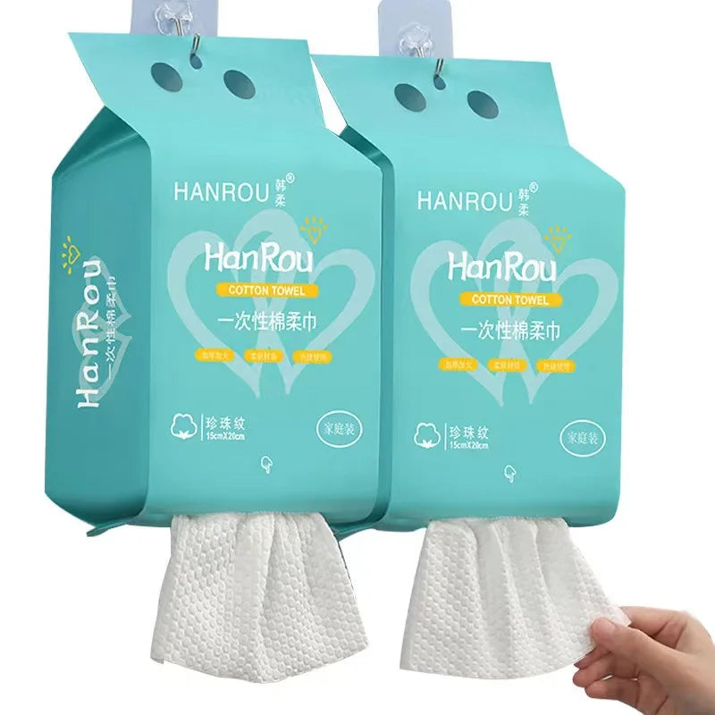 20/120pcs Disposable Face Towel Home Bathroom Bottom Pull Hanging Facial Cleansing Towels Soft Extractable Makeup Remover Paper