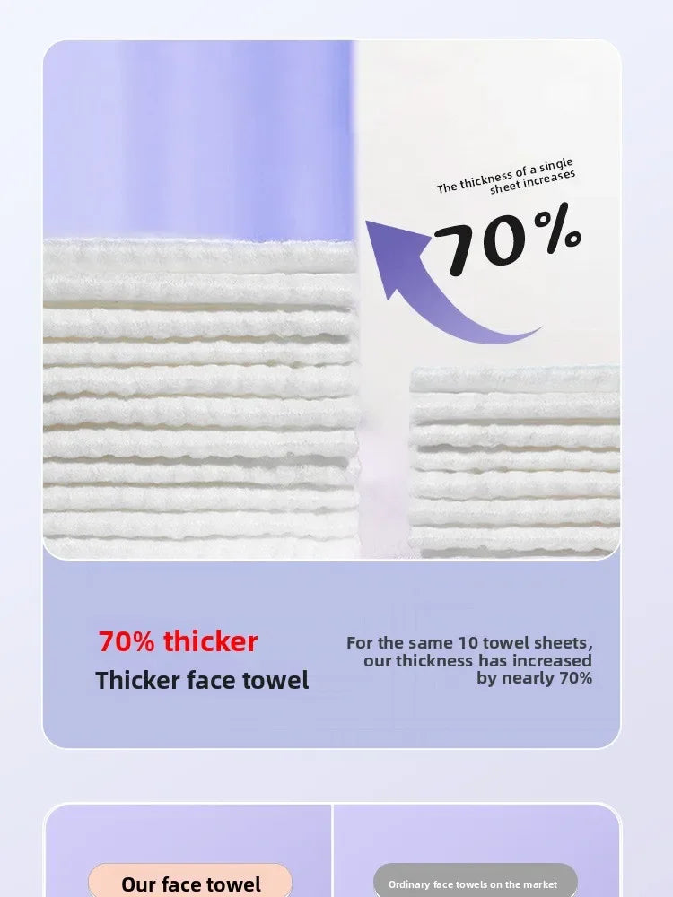 Face Towel Disposable Pure Cotton Thick Facial Towels Disposable Compressed Wipes Soft Cleansing Wipes Travel Makeup Paper Home