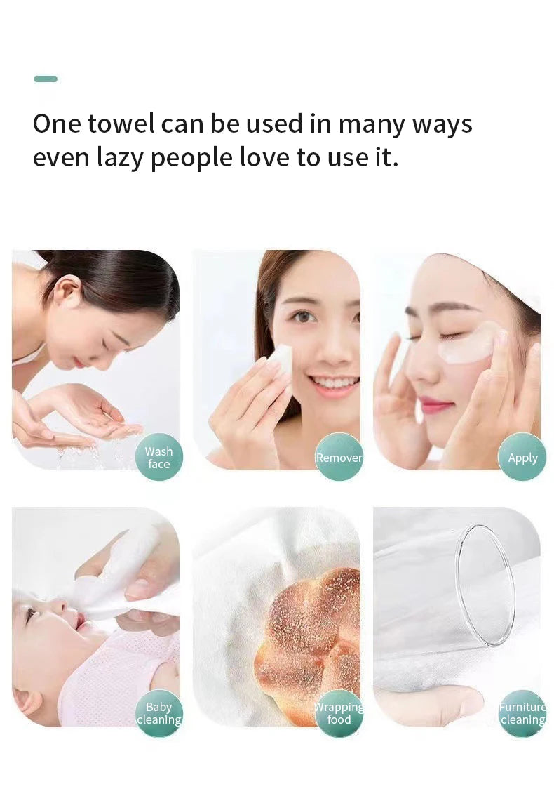 Extra Thick Disposable Facial Towels - Gentle and Absorbent Cotton Makeup Remover Wipes