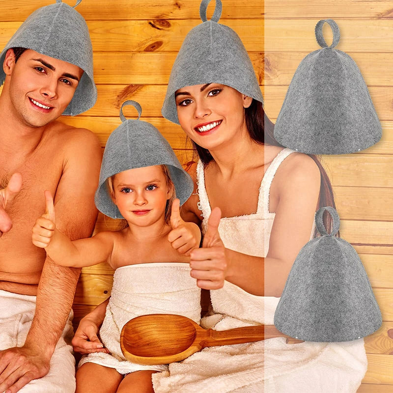 Thicken Wool Felt Shower Cap Hair Turban Quickly Towel Drying Hats Felt Sauna Hat Men Dry Sauna Cap for Man XYM005