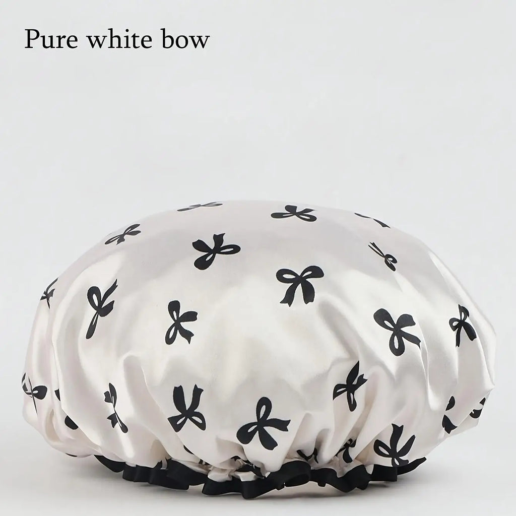 Waterproof Double-Layer Bath Hats, Summer Elastic Hair Caps, Adjustable Adult Kitchen Oil-Proof Hat, Bathroom Dry Hair Cap Set