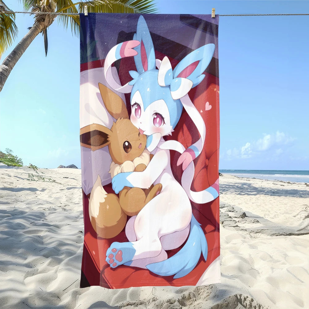 MINISO Cartoon Anime Printed Beach Towels,large Microfiber Towel,Quick Drying Swimming Towels,Gym Towels，large Bathroom Towels