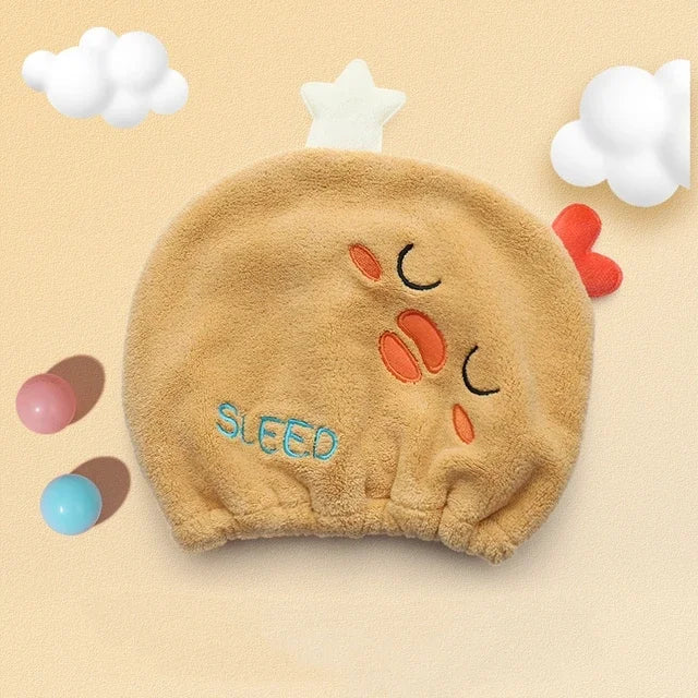 Cute Cartoon Animal Child Hair Towel Cap Drying Hat Quick-dry Microfiber Super Absorption Hair Twist Kid Bath Hat Bathroom