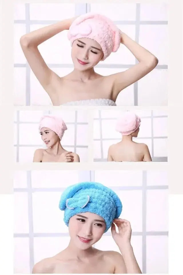 1Pc Microfibre Quick Hair Drying Bath Towel Bowknot Wrap Towel Cap Bathroom Accessories Bonnets For Women Designer Shower Cap