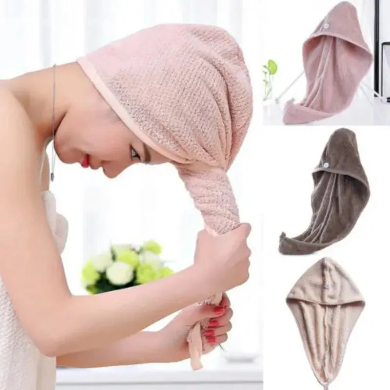 Shower Cap Magic Microfiber Hair Quick Drying Dryer Towel Bath Wrap Cap Quick Hat Turban Dry  shower cap  hair bonnet