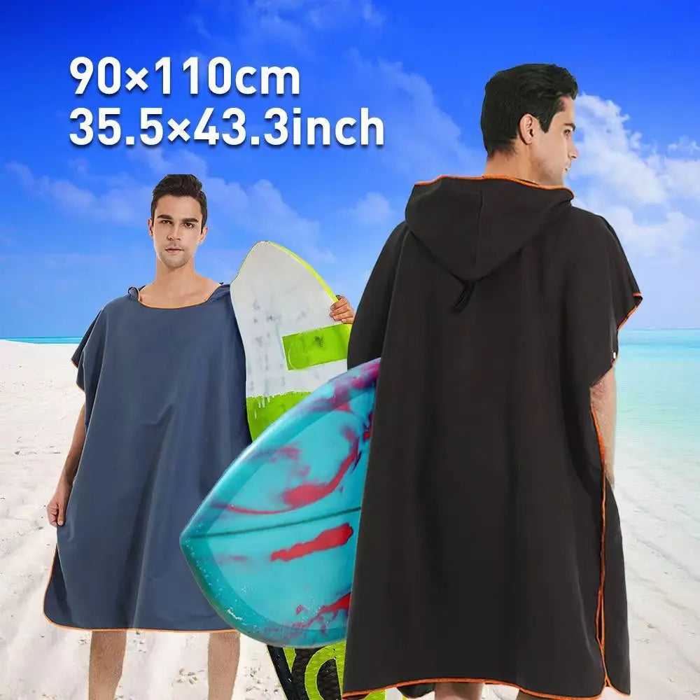 2024 adult men hooded bath towel microfiber Quick drying beach bathrobe Cape surf poncho for outdoor sandbeach from China