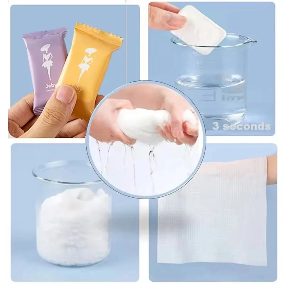 14pcs/box ,Face Cleansing Thickened Compressed Beauty Square Towel, Portable Travel Towel Disposable Washcloth