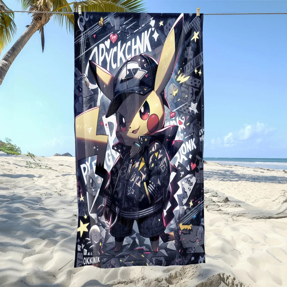 MINISO Cartoon Anime Printed Beach Towels,large Microfiber Towel,Quick Drying Swimming Towels,Gym Towels，large Bathroom Towels