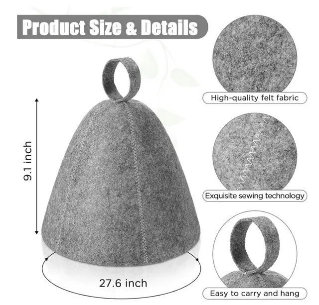 sauna  Anti Heat Sauna Hat Thicken Wool Felt Shower Cap Hair Turban Quickly Towel Drying Towel Hats Sauna Bathroom Accessories