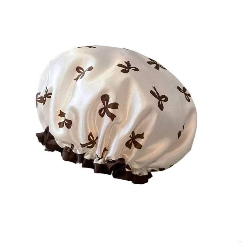 Waterproof Double-Layer Bath Hats, Summer Elastic Hair Caps, Adjustable Adult Kitchen Oil-Proof Hat, Bathroom Dry Hair Cap Set