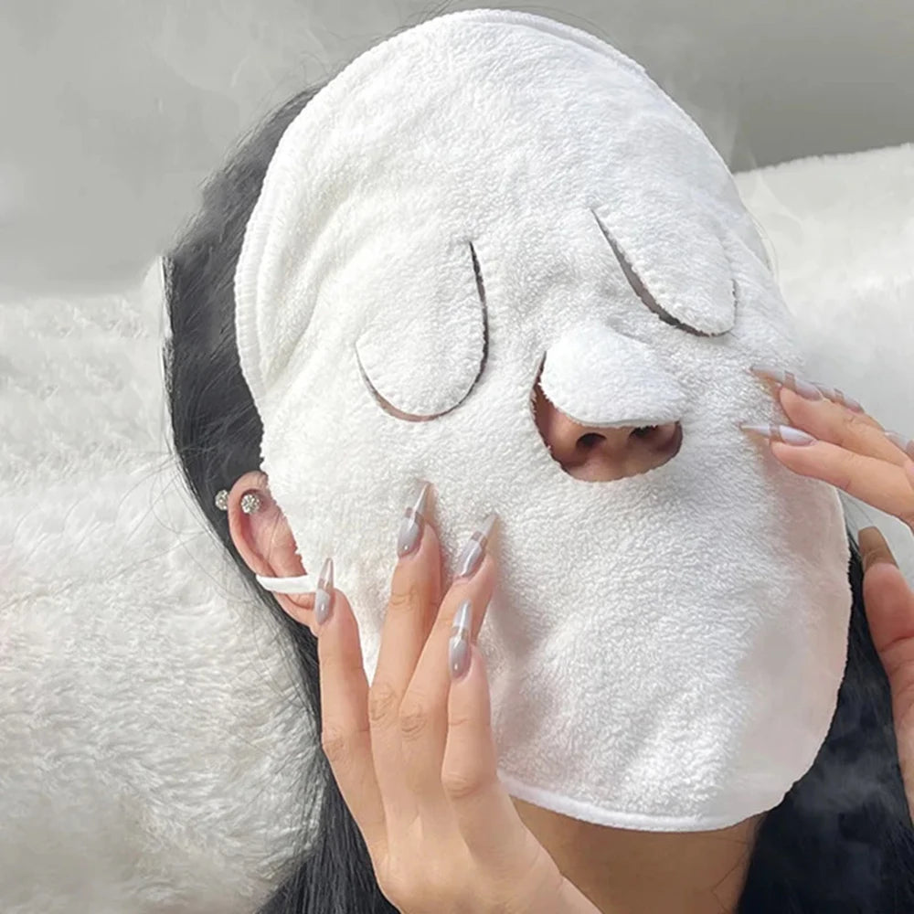 Cotton Hot Compress Towel Wet Compress Steamed Face Towel Skin Care Mask Opens Skin Pore Clean Hot Compress Moisturizing