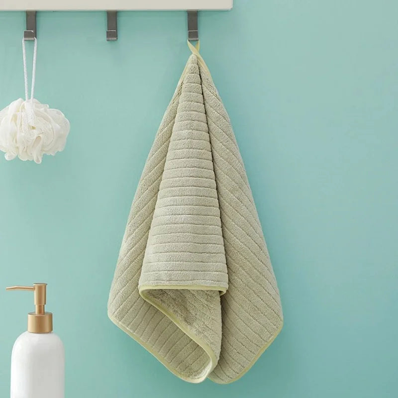 Coral Fleece Face Towels Striped Adult Soft Washcloth Absorbent Hand Towels Washbasin Facecloth Bathroom Shower Towels 14*29inch