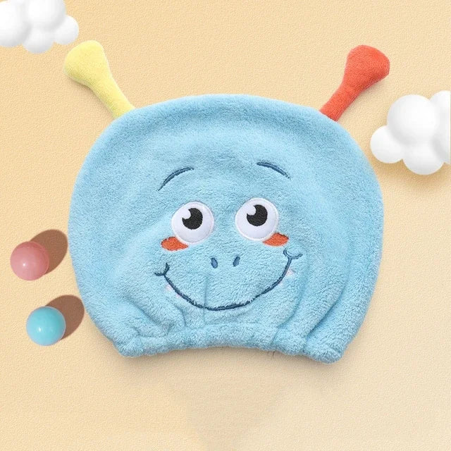Cute Cartoon Animal Child Hair Towel Cap Drying Hat Quick-dry Microfiber Super Absorption Hair Twist Kid Bath Hat Bathroom