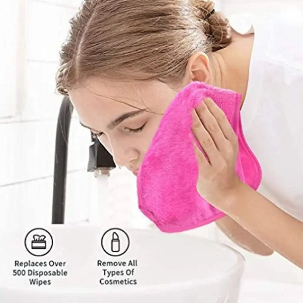 1PCS Soft Microfiber Makeup Remover Towel Plush Puff Cleansing Cloth Pads Cosmetic Tools Beauty Essentials Face Cleaner