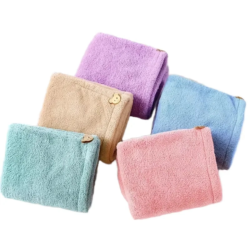 1pc Solid Color Thickened Quick-dry Hair Drying Cap, Super Absorbent