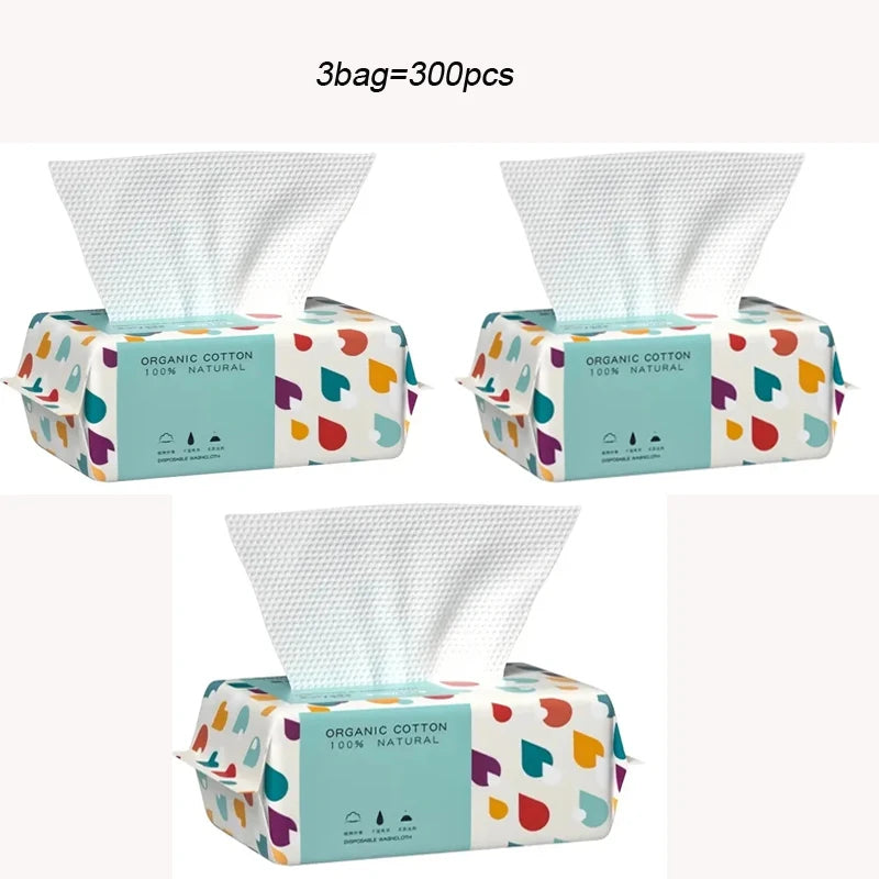 1 bag Thickened Disposable Face Towel 100Cotton Soft Fabric Travel Cleansing Dry Wet Makeup Remover Pearl Cotton Reusable