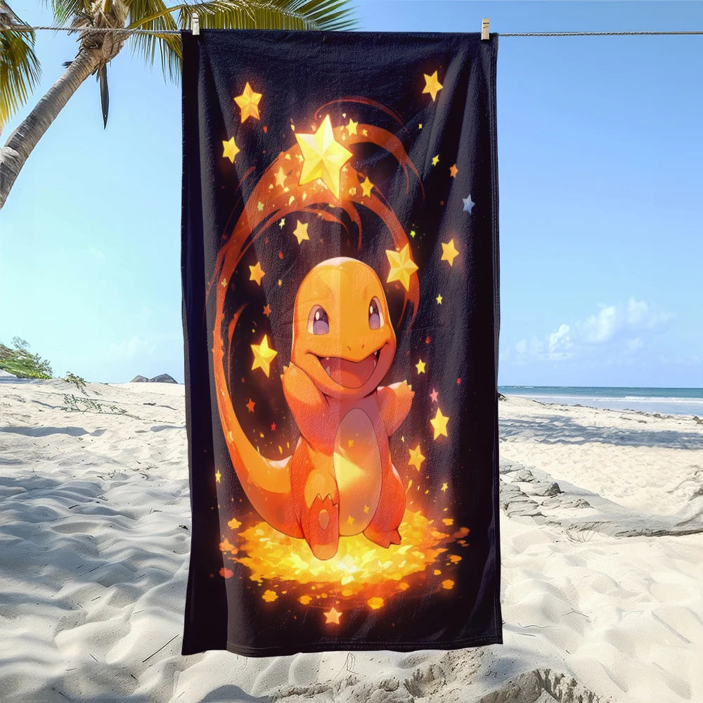 MINISO Cartoon Anime Printed Beach Towels,large Microfiber Towel,Quick Drying Swimming Towels,Gym Towels，large Bathroom Towels