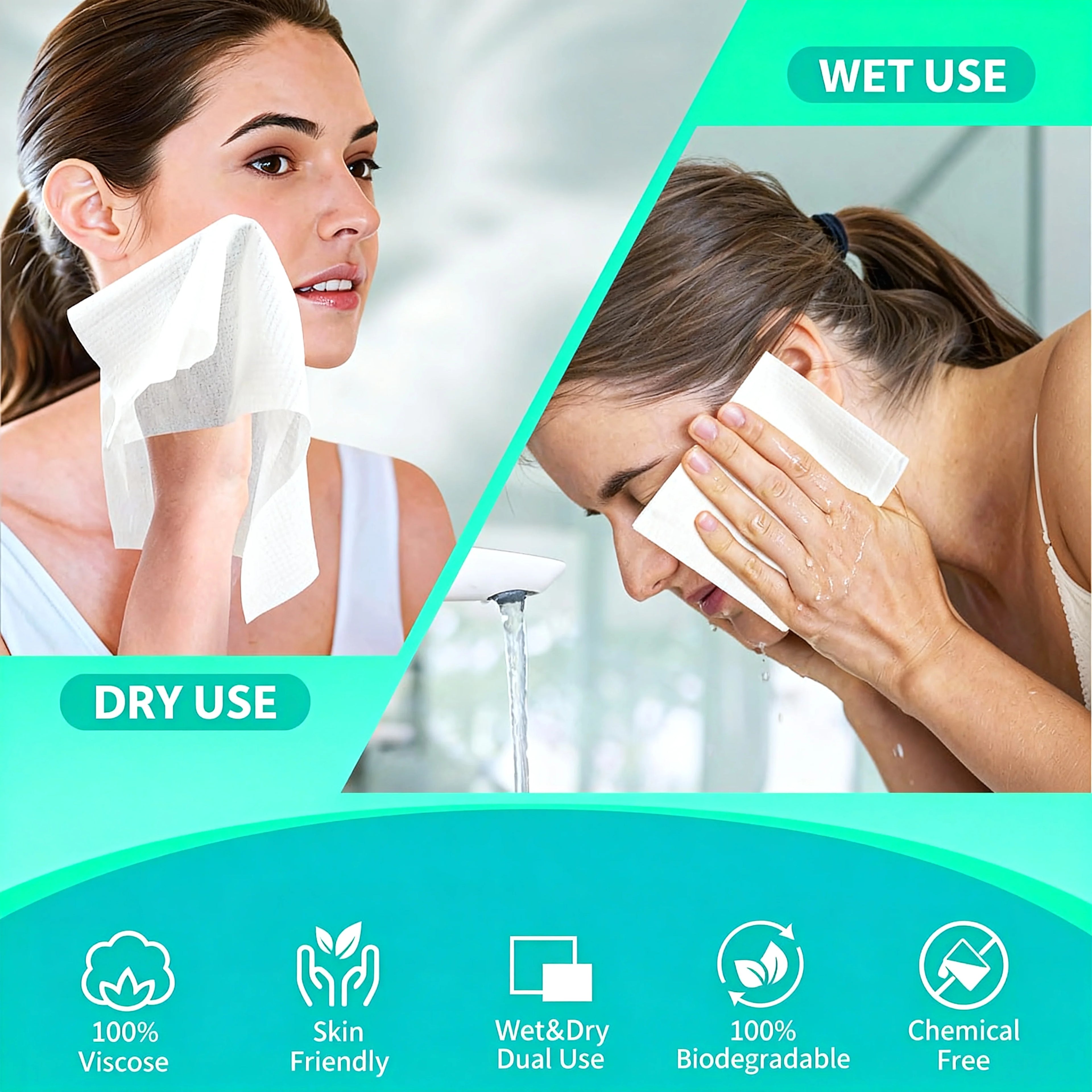 Disposable Face Wash Towel, Thick Cotton, Soft, Paper, Boxed