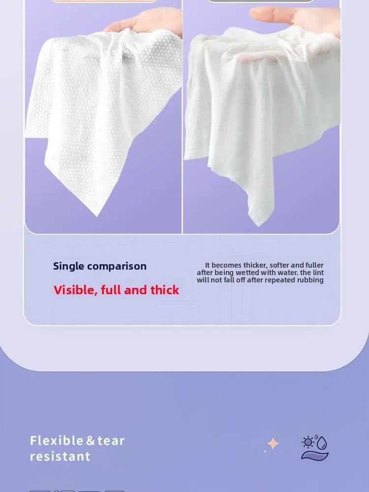 Face Towel Disposable Pure Cotton Thick Facial Towels Disposable Compressed Wipes Soft Cleansing Wipes Travel Makeup Paper Home