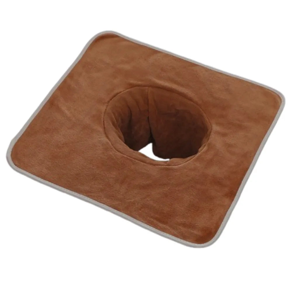 Thickened Massage Face Towel Breathable Soft Beauty Salon Towel with Hole Solid Color Headrest Pads for Beauty Salons