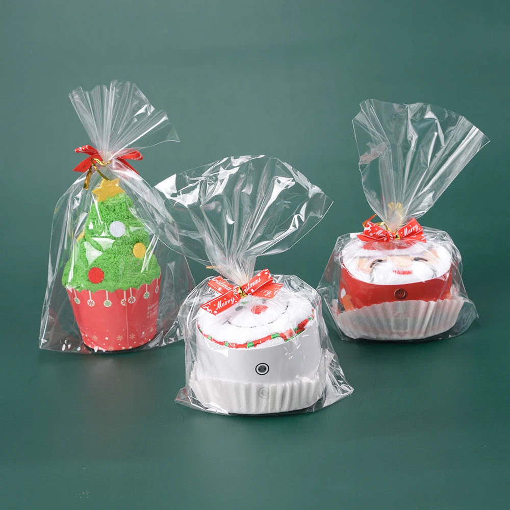 3pcs Christmas Soft New Christmas Hand towel Red Santa New Year gift Hand wash Face towel Home bathroom