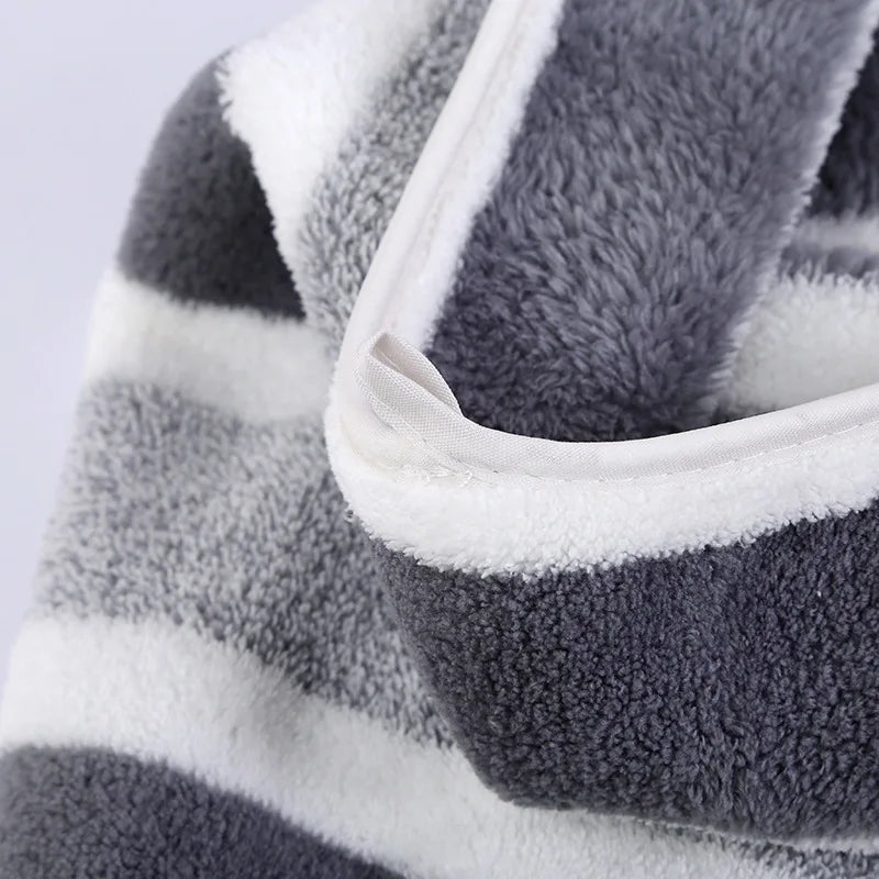 Soft Striped Bath Towel Set - Quick-Drying Absorbent Microfiber Face & Hand Towels for Bathroom, Home Spa - 70x140cm & 35x75cm